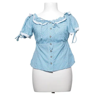 Dirndlbluse (Blå, Hvid) fra NKD Bomuld, Polyester