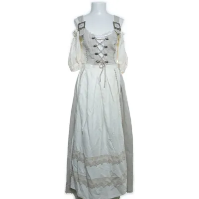 Dirndl (Beige, Grijs, Wit) van Wolper Dinger Katoen, Linnen