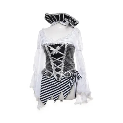 Déguisement (Hut, Samtbluse mit transparenten Ärmeln, Corsage, Hüfttuch, kein Petticoat) de Smiffy's