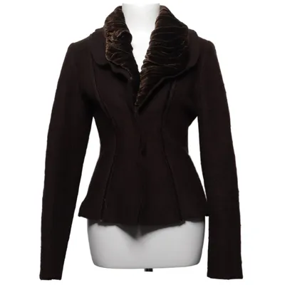 Cardigan (Marron) de Matin Blanc Polyester, Soie, Viscose, Laine