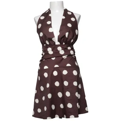 Neckholderkleid (Braun, Weiß) von Shein Elasthan, Polyester