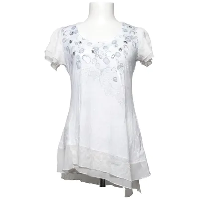 Top (Wit, Grijs) van Per Una Katoen, Elastaan, Polyester, Viscose