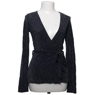 Wrap blouse (Blue, Silver) from NLY Trend Elastane, Metallic fiber, Polyamide
