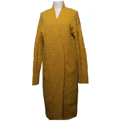 Strickjacke (Gelb) von Holly & Whyte by Lindex Acryl, Mohair, Polyamid, Wolle