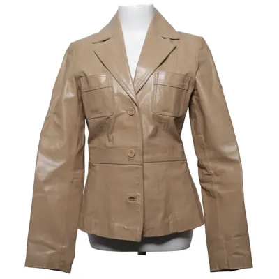 Læderjakke (Beige) fra ONLY Outerwear Læder