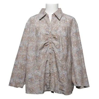 Blouse (Marron, Bleu, Blanc) de Gina Laura Coton, Polyester
