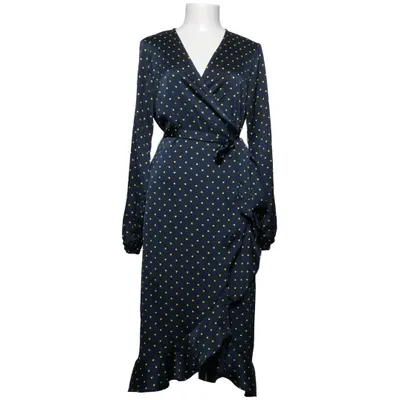 Slå-om-kjole (Blå, Gul) fra Kaffe Polyester