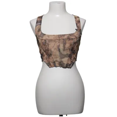 Crop Top (Braun, Beige)