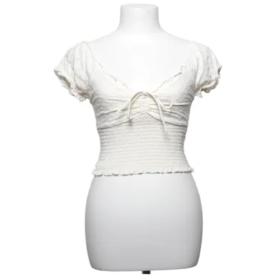 Crop top (Blanc) de Kimchi Blue Coton, Élasthane