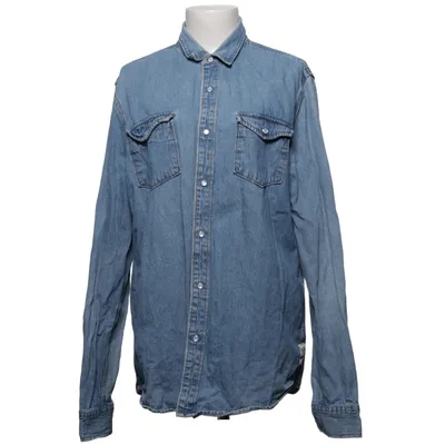 Denim blouse (Blauw) van Burning Palms Katoen