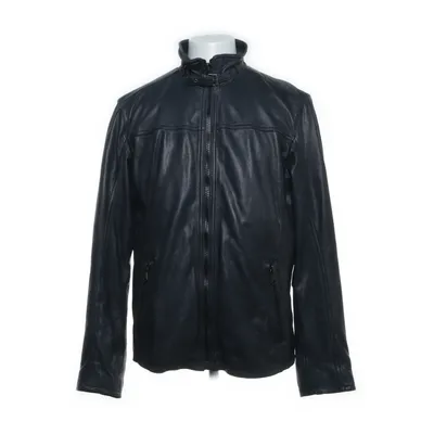Leather jacket (Blue) from Trapper Cotton, Polyester, Leather