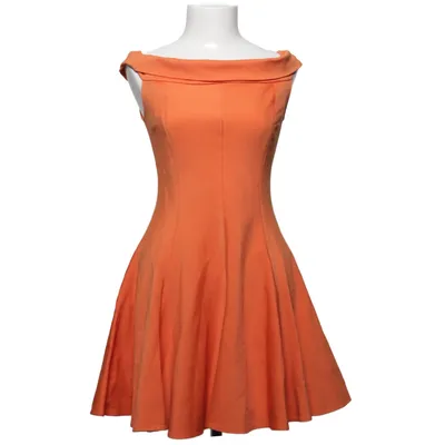 halston heritage orange dress Halston heritage off shoulder orange skater dress US 8