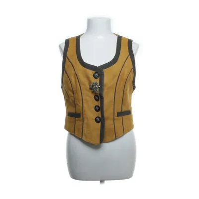Vest (Yellow, Brown) from Meico Linen, Polyester, Viscose