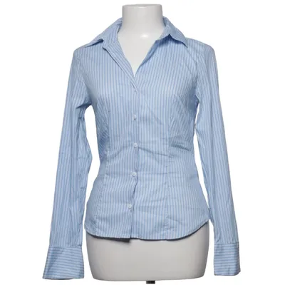Shirt (Blue, White) from Stradivarius Cotton, Elastane, Polyamide