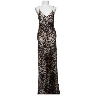 Maxikleid (Braun, Schwarz) von Ganni Elasthan, Seide