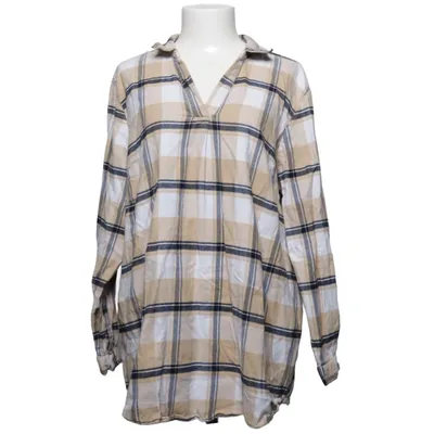 Flanellskjorta (Beige, Vit, Blå) från Gina Bomull, Viskos