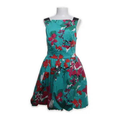 Klänning (Turkos, Flerfärgad) från Belle by Oasis Bomull, Elastan, Polyester