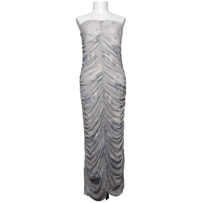 Långklänning (Grå, Vit) från Zara Elastan, Polyester
