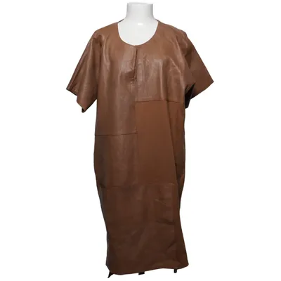 Leather dress (Brown) from NÖR Denmark Cotton, Elastane, Leather