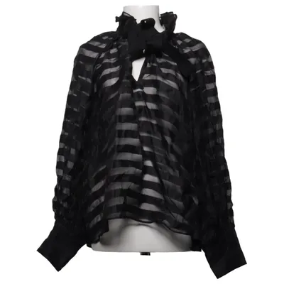 Blouse (Noir) de Sézane Acétate, Lin, Coton biologique, Polyamide, Viscose