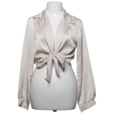 Wrap blouse (Beige) from Venessa Nucci Elastane, Polyester