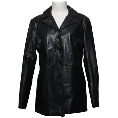 Veste longue en cuir (Noir) de Saki Cuir, Polyester