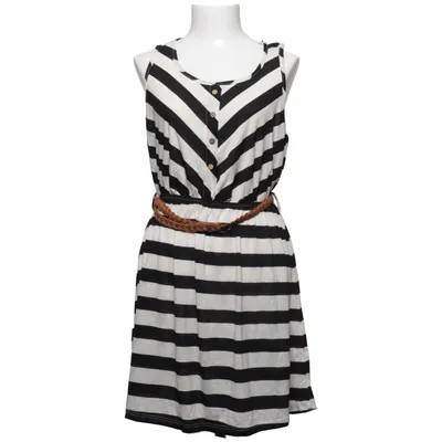 Kjole (Sort, Hvid) fra Pearl Linned, Polyester, Viscose