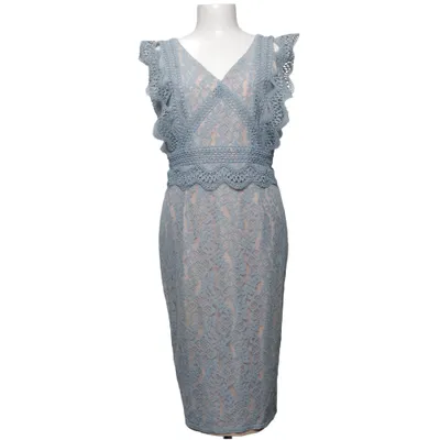 Dress (Blue, Beige) from Little Mistress Cotton, Elastane, Polyamide, Polyester