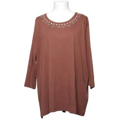 Long sleeve T-shirt (Brown) from Denim & Co Cotton