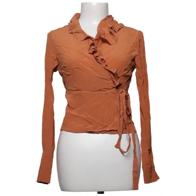 Slå-om bluse (Orange) fra Caractère