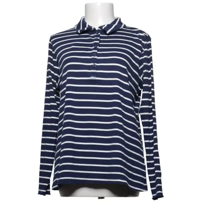 Långärmad t-shirt (Blå, Vit) från Lands' End Bomull, Elastan