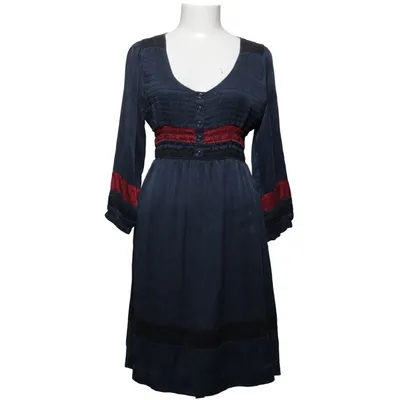 Jurk (Blauw, Rood, Zwart) van Bondelid Zijde