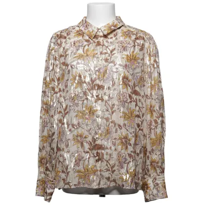 Blouse (Beige, Multicolore) de Sézane Fibre métallique, Soie, Viscose