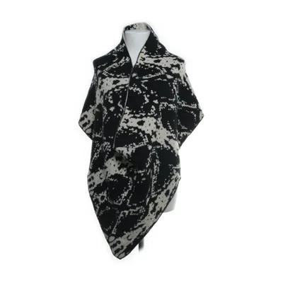 Poncho (Svart, Beige) från Pieces Akryl