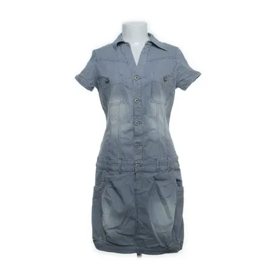 Denim jurk (Blauw, Wit) van Rainbow Katoen, Elastaan