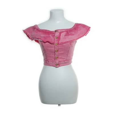Crop top (Pink) from Lazy Oaf Cotton, Elastane, Polyester