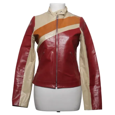 Læderjakke (Rød, Beige, Brun) fra Miss Selfridge Læder, Polyester
