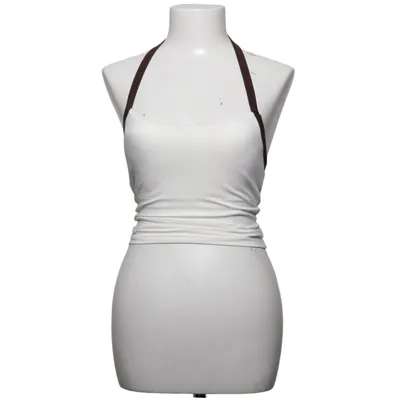 Neckholder Top (Weiß, Braun) von Teveo Elasthan, Polyester
