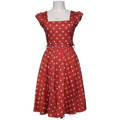 Jurk (Rood, Blauw, Wit) van Lady Vintage Katoen, Elastaan