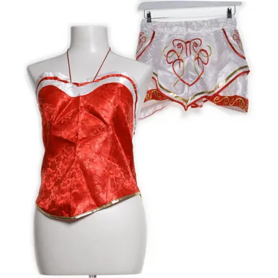 Maskeradkläder (Vit, Röd, Guldfärgad)