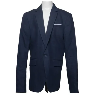 Blazer (Blue) from H&M Cotton, Linen, Polyester