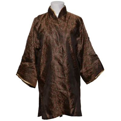 Kimono (Brown, Multicolored) from Tian Bao Gong Silk, Viscose