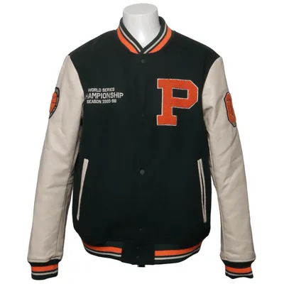 Varsity jacket (Green, Beige, Multicolored) from FSBN Acrylic, Polyester, Wool
