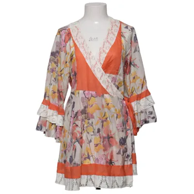 Robe portefeuille (Blanc, Multicolore) de Valerie Coton, Soie