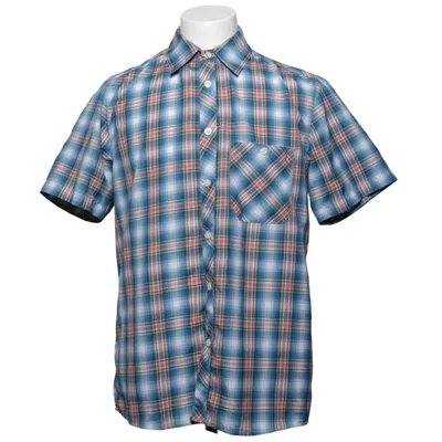 Short sleeve shirt (Blue, White, Red, Green) from Hickory Polyester, Viscose