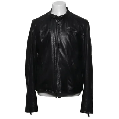 Veste en cuir (Noir) de Burberry Acétate, Coton, Cuir