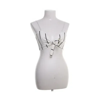 Crop top (White, Black) from Zaful Cotton, Polyester