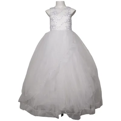 Robe de fille de fleur (Blanc) de Gül Şam