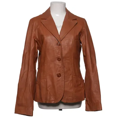 Leather blazer (Brown) from H&M Acetate, Acrylic, Leather, Polyester