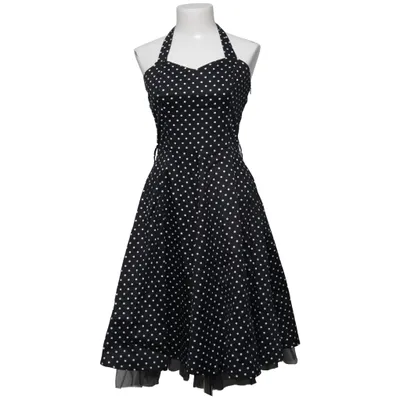 Halterneck-kjole (Sort, Hvid) fra Hearts & Roses Bomuld, Elastan